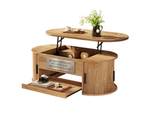 Table basse rectangulaire coloris naturel <strong></strong> <strong></strong> - 55 cmx110 cm