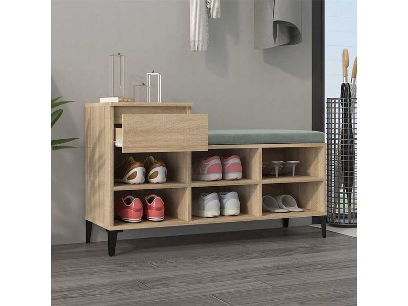  Armoire à chaussures chêne sonoma 102x36x60cm bois d'ingénierie shl1625  - Conforama C