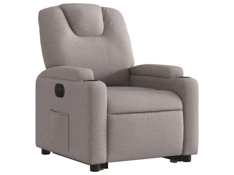 Fauteuil inclinable électrique, fauteuil relax salon taupe tissu shl60858 - Conforama D
