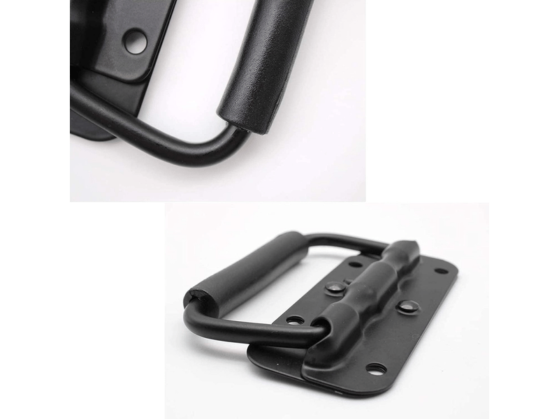 4 pièces poignées pliantes métalliques noires avec ressort, poignées de remplacement pour caisse à outils - Conforama C