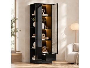 Vitrine coloris noir 9 étagère(s) HAUSS SPOLE - 50 cmx160 cm