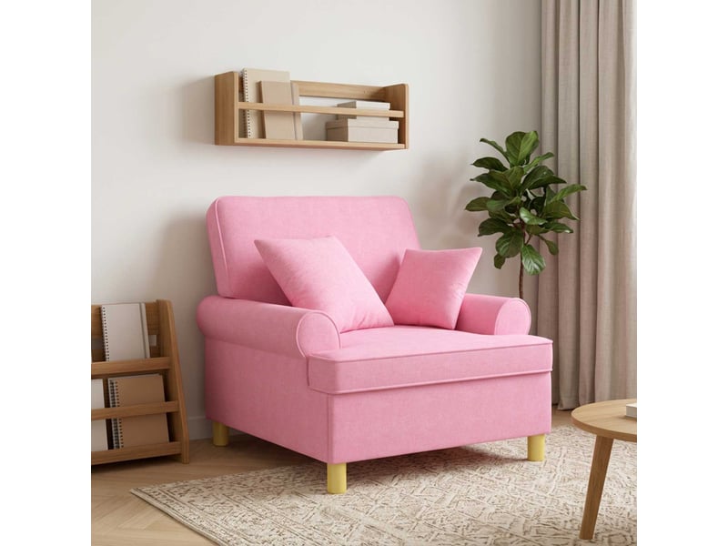  Vidaxl fauteuil xl avec coussins rose tissu  - Conforama B