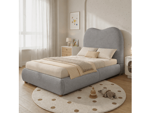 Lit coffre 90x200 cm <strong>HAVRYA</strong>  <strong></strong> coloris gris