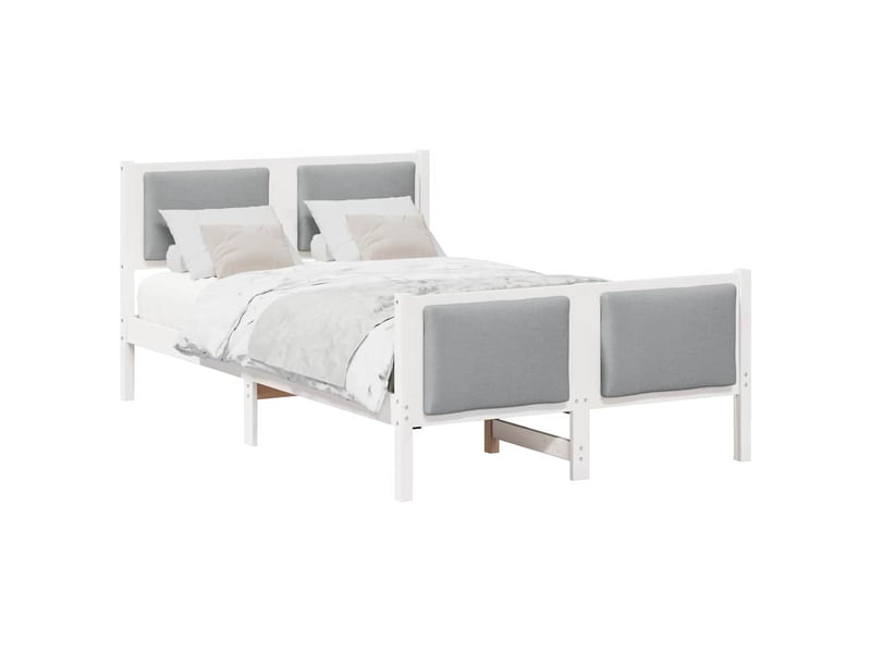  Lit double- lit adulte -  cadre de lit avec tête de lit gris clair 120 x 190 cm tissu  - Conforama B