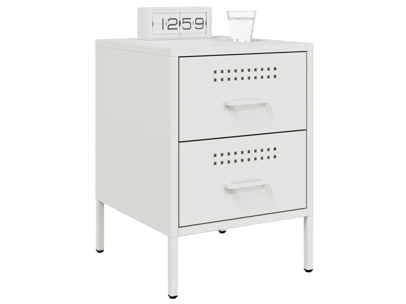  Lot de 2 tables de chevet - cabinet de chevet - table de nuit blanc 36x39x50,5 cm acier  - Conforama B