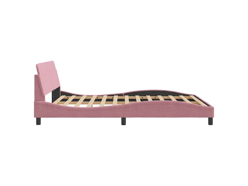  Lit double- lit adulte -  cadre de lit avec tête de lit dover rose 160x200cm velours  - Conforama D