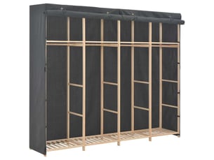 Garde-robe chambre, armoire de rangement gris 200x40x170 cm tissu