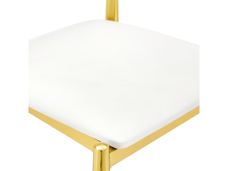  Ensemble de 2 chaises de salle à manger modernes en pu cuir – dossier demi-cercle – pieds métal – 80 cm  - Conforama E