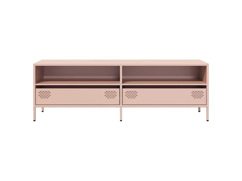  Meuble tv - banc tv - meuble de rangement rose 135x39x43,5 cm acier laminé à froid  - Conforama D