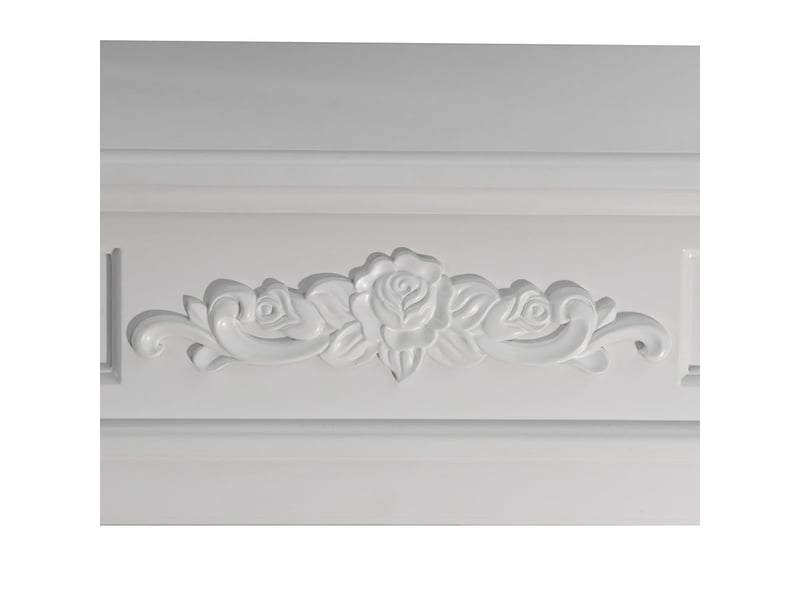  Truman - cadre de cheminée 121 x 108 x 38 cm, revêtement décoratif en mdf blanc  - Conforama E