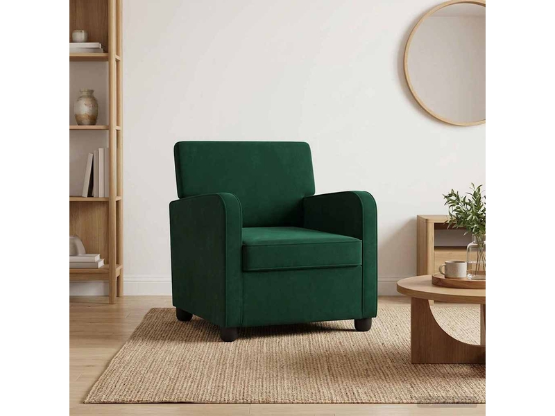  Vidaxl fauteuil vert foncé velours  - Conforama B
