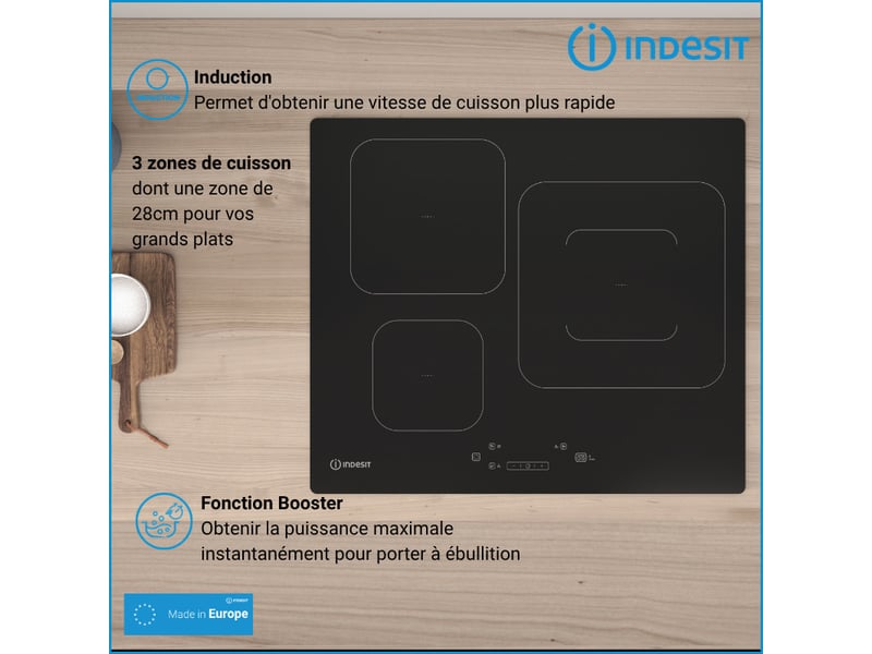 Table de cuisson à induction INDESIT IS17Q60NE - Conforama Q