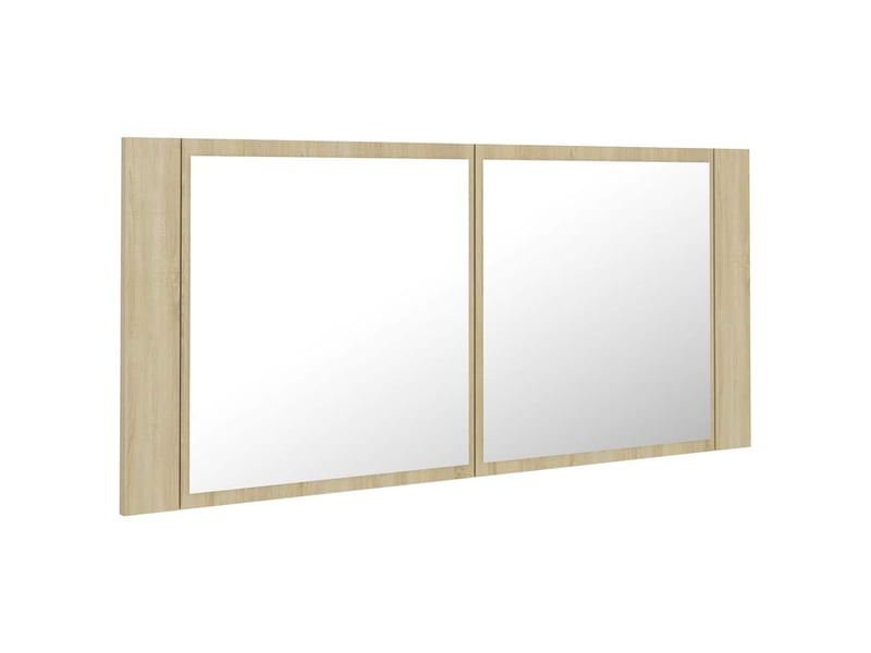 Armoire à miroir à led de bain chêne sonoma 100x12x45 cm acrylique - Conforama C
