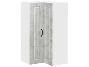 Meuble mural de cuisine, armoire d'angle cuisine porto gris béton 57x57x100cm