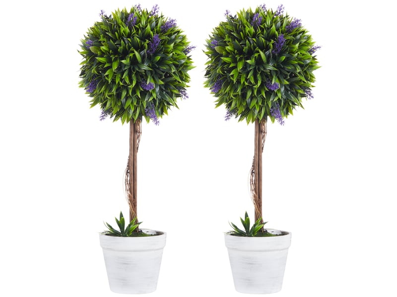  Lot de 2 plantes artificielles lavande 24x60 cm vert  - Conforama A
