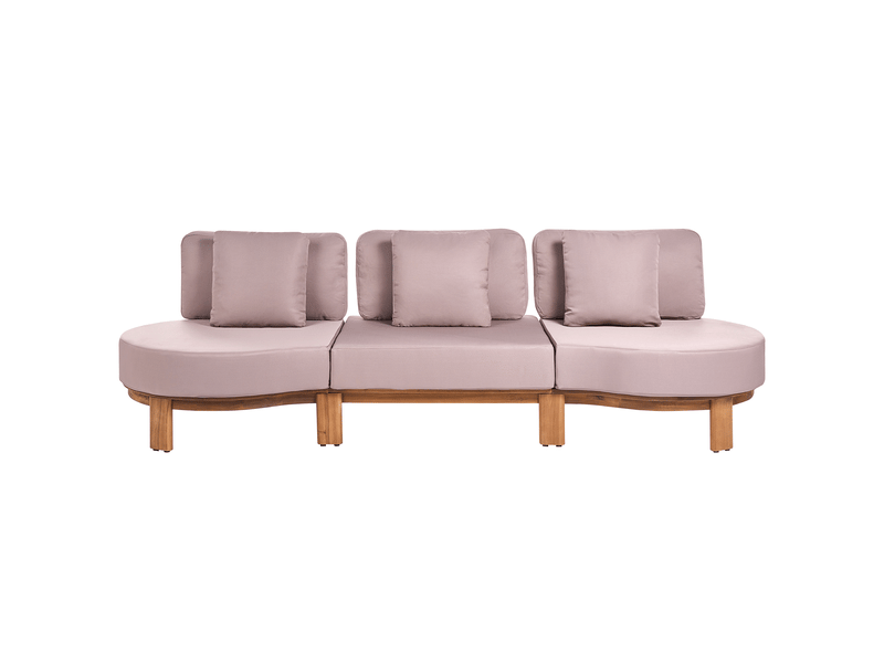  Canapé de jardin 3 places arzello acacia marron clair  - Conforama A