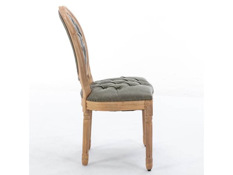  Lot de 2 chaises de salle à manger en similicuir pu vert olive W3223P504077 - Conforama B