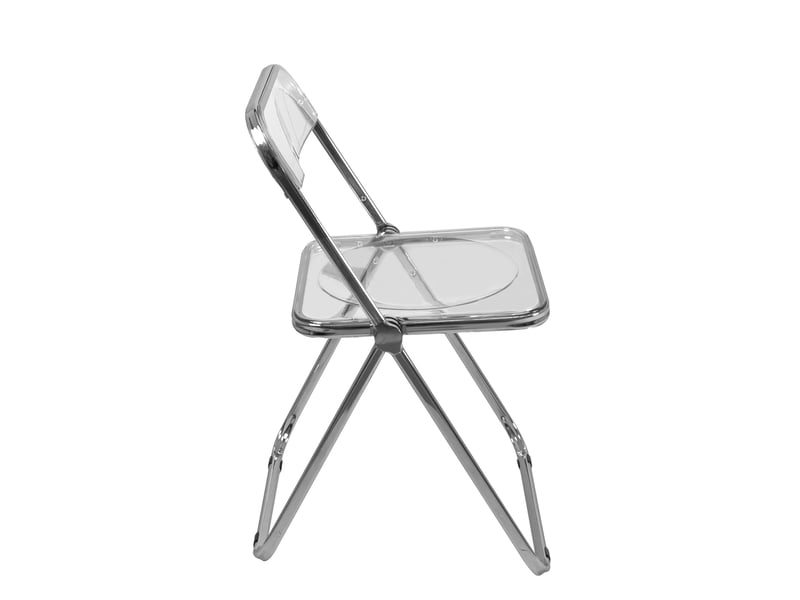  Lot de 4 chaises pliantes rama transparentes style rétro avec structure chromée 197-RAMA - Conforama E