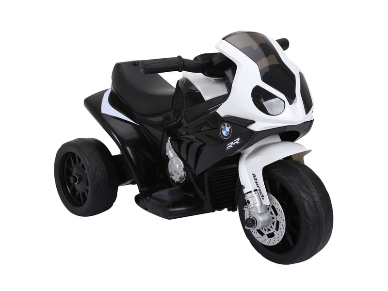  Moto électrique pour enfants de 18 à 36 mois avec permis bmw s1000rr, vitesse 2,5 kmh, charge maximale 20 kg, dimensions 66 x 37 x 44 cm, noire  - Conforama A