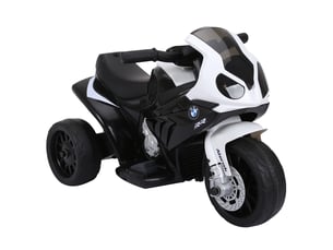 Moto électrique pour enfants de 18 à 36 mois avec permis bmw s1000rr, vitesse 2,5 kmh, charge maximale 20 kg, dimensions 66 x 37 x 44 cm, noire