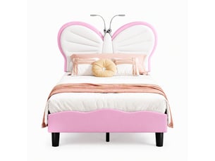 Lit simple 90x190 cm KEEPGOON   coloris rose