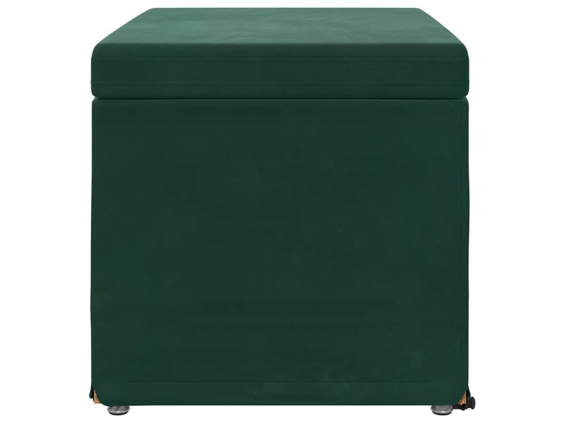  Tabouret bas, ottoman vert foncé 61x41x40 cm velours et bois composite  - Conforama E