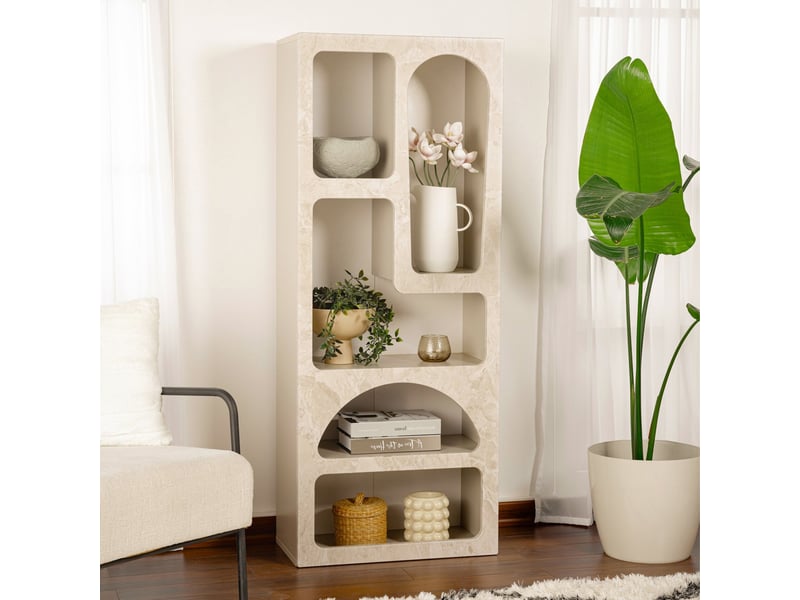  Bibliothèque avec 5 niches beige  - Conforama D