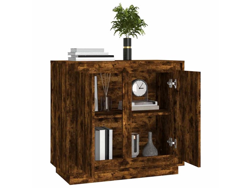 Buffet - bahut - meuble de rangement chêne fumé 80x34x75 cm bois d'ingénierie  - Conforama D
