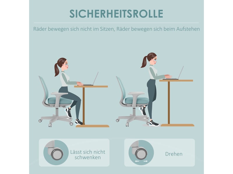  Chaise de bureau pivotante et réglable en hauteur vert 55 x 48 x 82,5-94,5 cm  - Conforama D