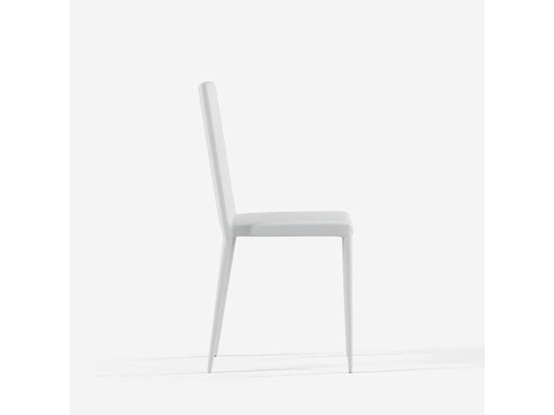  Lot de 4 chaises de salle à manger empilables en similicuir arianna - blanc  - Conforama D