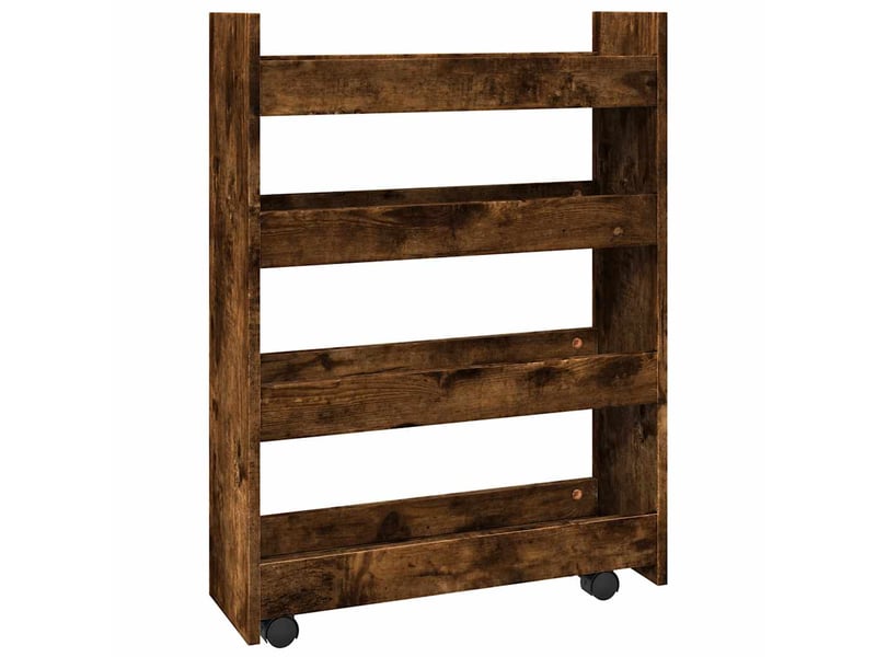  Chariot de rangement étroit pour bureau 4 niveaux chêne fumé  - Conforama A