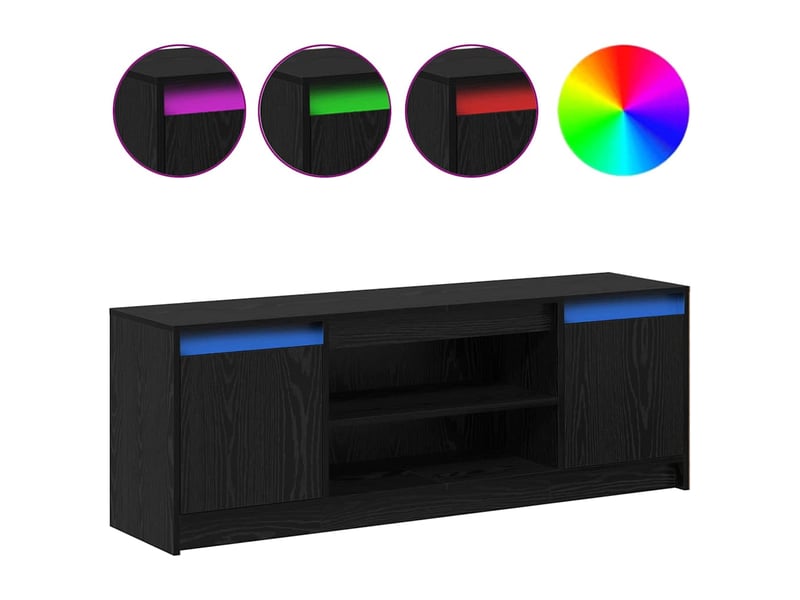  Meuble tv - unites tv 139,5 x 34 x 50 cm noir bois d'ingénierie  - Conforama D