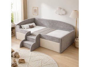 Lit simple 90x190 cm MODENVIE coloris gris