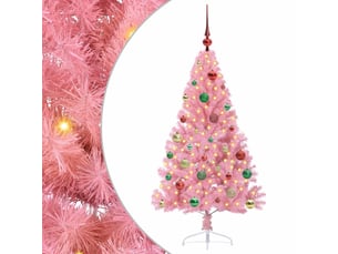 Sapin de noël artificiel, arbre de noël pré-éclairé rose 150 cm pvc shl7928