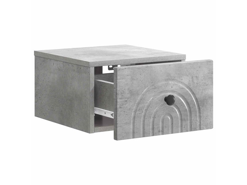 Table de chevet - cabinet de chevet - table de nuit mural gris béton 33 x 34,5 x 20 cm - Conforama C