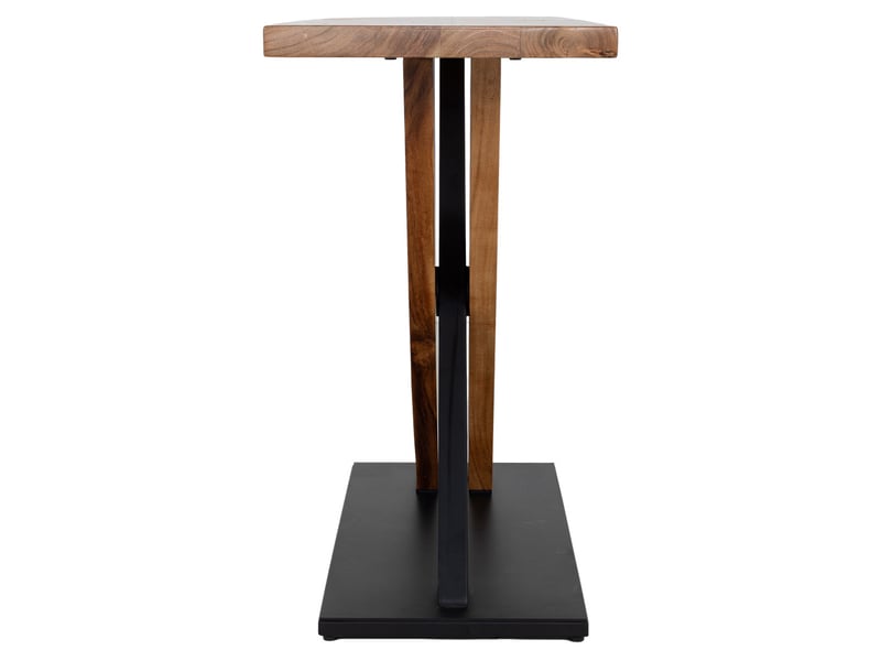  Console d'entrée en bois d'acacia marron avec pieds en fer 120x40x80h cm  - Conforama E