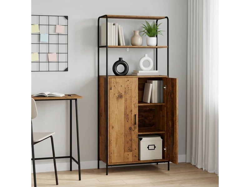 Haut armoire, armoire de rangement bois ancien 40x33x161 cm bois d'ingénierie shl21272 - Conforama B