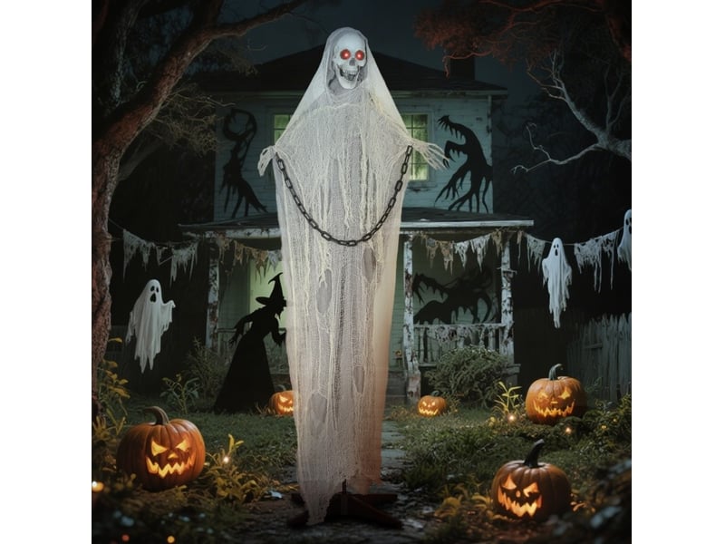  Décoration halloween faucheuse 70x16x183 cm métal gris  - Conforama B