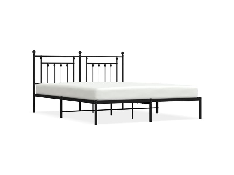  Lit double- lit adulte -  cadre de lit métal sans matelas et tête de lit noir 180x200 cm  - Conforama A