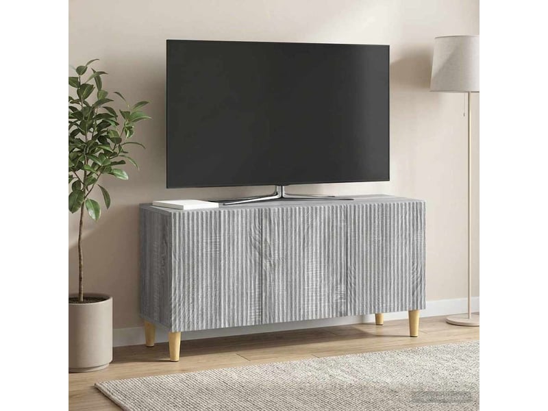  Meuble tv - banc tv - meuble de rangement 99 x 34,5 x 50 cm sonoma gris bois d'ingénierie  - Conforama D