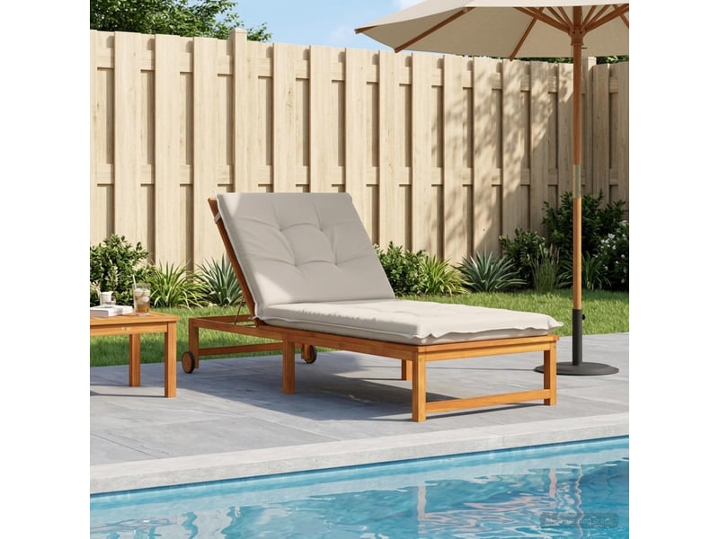  Coussin de transat, coussin pour bain de soleil gemert 100 % polyester blanc 190 x 80 x 9 cm cf56112  - Conforama B