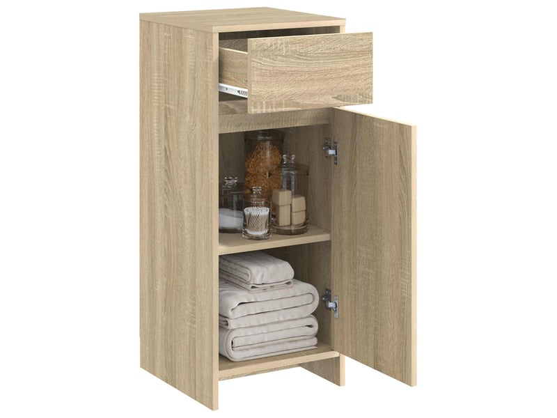  Armoire de salle de bain, meuble de rangement chêne sonoma 35x36.5x85 cm  - Conforama C