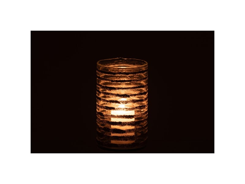  Photophore cylindrique en verre torben 25cm doré  - Conforama C