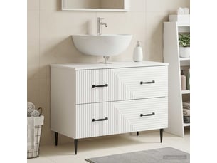 Meuble sous lavabo de salle de bain haarlem blanc brillant cf64886