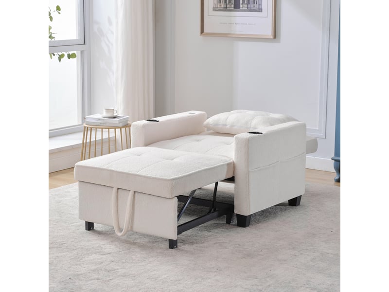  Canapé convertible, canapé-lit, porte-gobelets, 3 en 1, usb, pour salon et séjour, adapté à l'espace de vie  - Conforama W