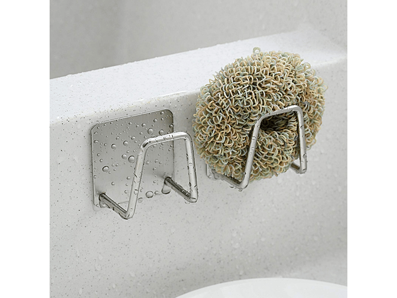 Égouttoir à éponge en acier inoxydable en forme de u pour évier, étagère de rangement pour cuisine - Conforama D