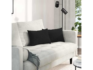 Lot de 2 coussins de canapé, coussins décoratifs tissu noir 50 x 30 cm cf58915