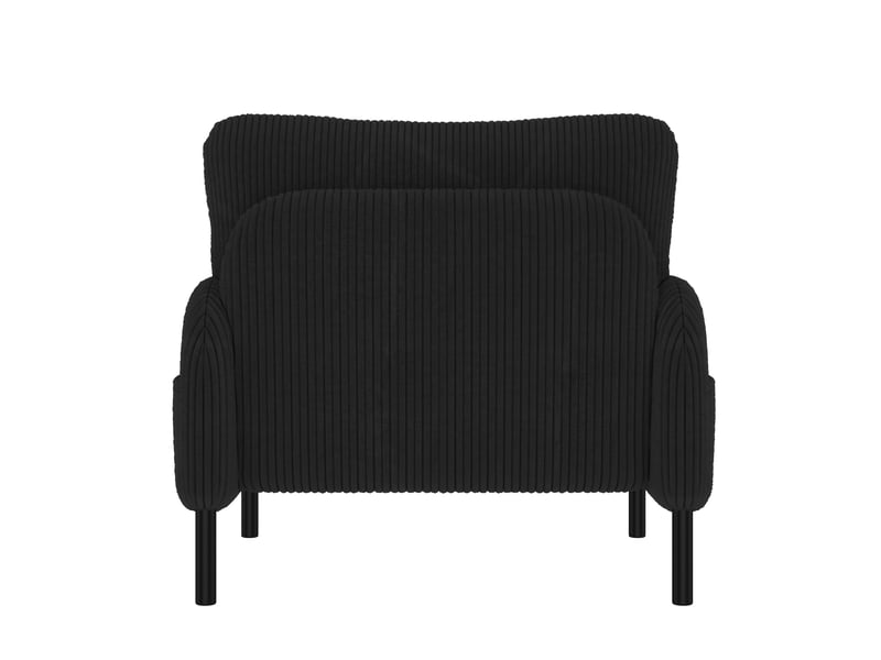  Fauteuil individuel gris 67×75×79 cm en velours côtelé avec poches latérales  - Conforama E