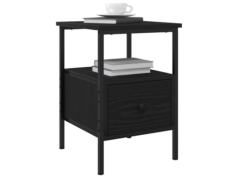  Table de chevet - cabinet de chevet - table de nuit chêne noir 34 x 36 x 50 cm bois d'ingénierie  - Conforama B