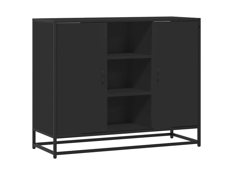  Buffet - bahut - meuble de rangement noir 92x35x76 cm bois d’ingénierie  - Conforama A
